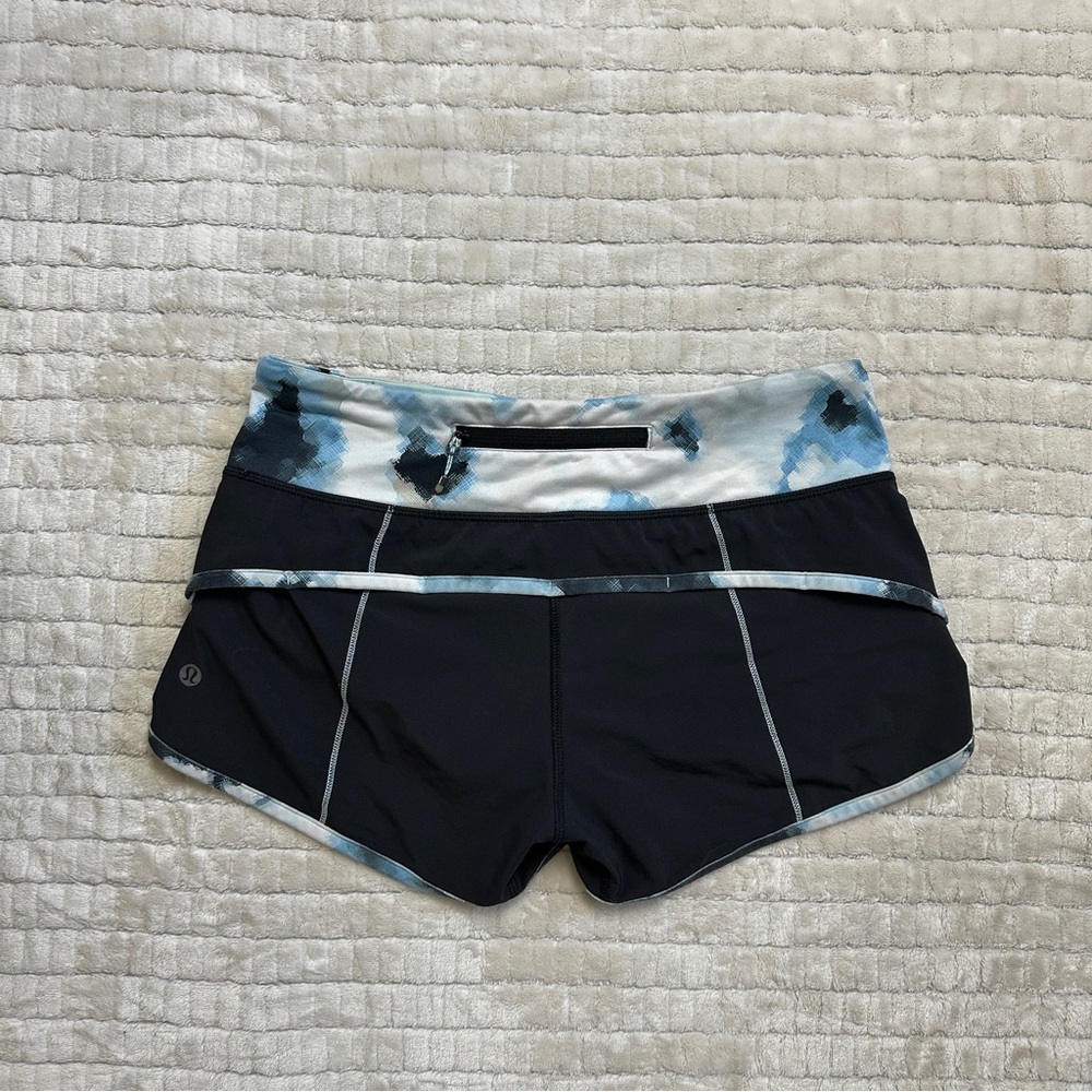 Black and Blue lululemon speed up shorts size 4